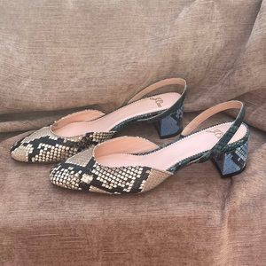 J Crew Snakeskin style Leather Pumps